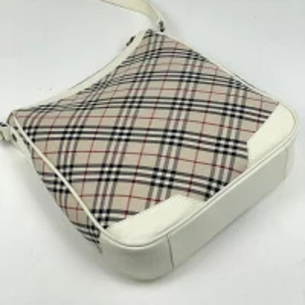 Burberry Beige Crossbody Canvas Check Shoulder White Bag Tan White